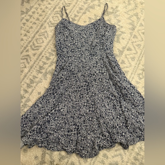 Old Navy Spaghetti Strap Navy and White Floral Sun Dress Size Large - Picture 6 of 6